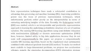 Dual Optimization for Kolmogorov Model Learning Using Enhanced Gradient Descent [upl. by Mable628]