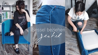 Sessel neu beziehen DIY VelvetSamt Trend Jestil [upl. by Pip548]