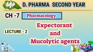 Expactorant and mucolytic agents  CH7  L2  Pharmacology  DPharm second year [upl. by Sutherlan34]