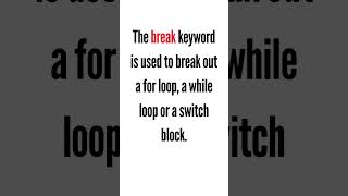 break keyword  java programming  java [upl. by Adnilre936]