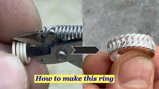 Chain ring making  how it’s made  silver ring making [upl. by Brunhilde]