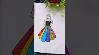 Fashion dress colouring using brush pen shortsfeed ytshorts colorpencil brushpen short [upl. by Edmunda]