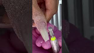 Removing gel polish and reshaping nail with 1 drill bit nails nailtutorial [upl. by Meijer]