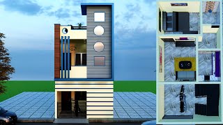 15 x 30 feet house design 3d [upl. by Oriana]