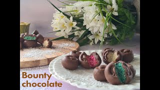 3 FLAVORS BOUNTY CHOCOLATE  Homemade Bounty bars [upl. by Leahkim]