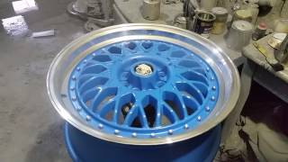 Roda BBS azul parte final diamantagem e verniz [upl. by Inol]