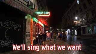 Manchester United fans in Lisbon quotWell sing what we wantquot Benfica  Manchester United [upl. by Manuela]