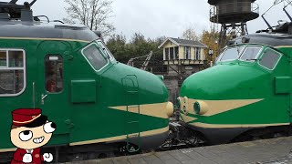 Hondekoppen 766 én 386 vertrekken uit het Spoorwegmuseum [upl. by Himelman]