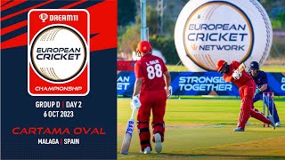 🔴 Dream11 European Cricket Championship 2023  Group D  Day 2  T10 Live European Cricket [upl. by Enier]