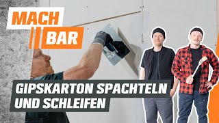 Gipskarton spachteln und schleifen  OBI [upl. by Eiznikcm]