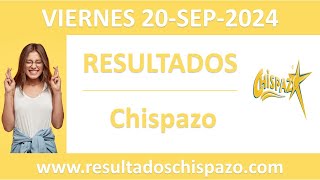 Resultado del sorteo Chispazo del viernes 20 de septiembre de 2024 [upl. by Eimirej]