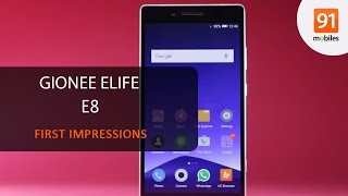 Gionee Elife E8 First Look  Hands on  Price [upl. by Pollerd64]