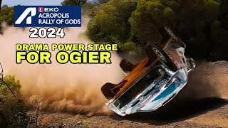 OGIER ROLLED ON POWER STAGE WRC EKO ACROPOLIS RALLY GREECE 2024 [upl. by Allisan775]