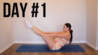 Day 1 30 Min Pilates 30 Day Workout Challenge At Home No Equipment [upl. by Annam773]