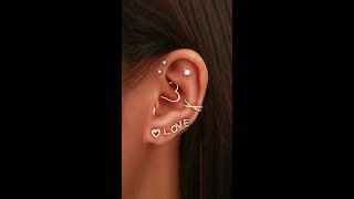 Heart Ear Curation Piercing Jewelry for Cartilage Helix Tragus Conch Rook Piercings [upl. by Eirual]