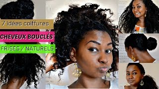 Coiffures Simples  Rapides sur CHEVEUX FRISÉS 7 IDÉES [upl. by Ailes]