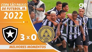 BOTAFOGO 3 X 0 APARECIDENSE  MELHORES MOMENTOS  COPA SÃO PAULO DE FUTEBOL JR  geglobo [upl. by Etteroma]