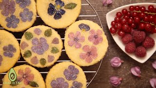 ПЕСОЧНОЕ ПЕЧЕНЬЕ Рецепт с цветами Edible Flower Cookies [upl. by Prospero676]