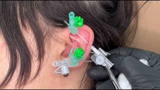 Industrial piercing  Rook piercing  Conch piercing  Inner lobe piercing [upl. by Mischa]