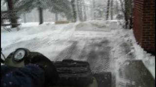 Snow plowing with ATV [upl. by Nayrb]