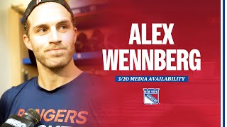 NYR Practice Alex Wennberg Media Availability  March 20 2024 [upl. by Mccallion]