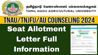 TNAUTNJFUAU Counseling Seat Allotment Order Students Doubts And Answers 👍 [upl. by Haleehs]