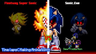 Fleetway Super Sonic vs Sonic Exe  Sprite Animation Part 2 [upl. by Marcellina920]