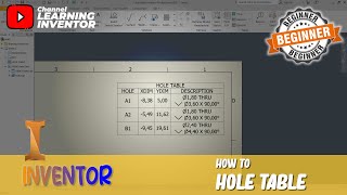 Inventor How To Hole Table [upl. by Nuahsal]