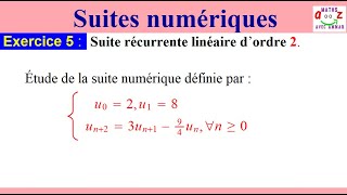 Suites numériques récurrentes doubles dordre 2 Exercice corrigé [upl. by Essilec458]