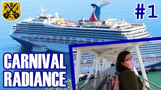 Carnival Radiance Pt1  Embarkation Shaqs Big Chicken Balcony Cabin Tour Sailaway Welcome Show [upl. by Dickens505]