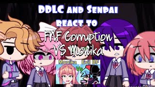 DDLC  Senpai react to FNF Corruption Mod VS Monika Evil BF VS Monika Gacha Life 2 [upl. by Pernick887]