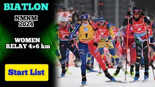 Women Relay 4×6 km  Start List  Biathlon World Championships  Nove Mesto 2024 [upl. by Miltie]