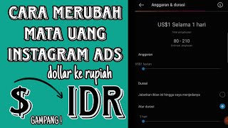 cara merubah mata uang untuk instagram ADS mengubah pembayaran iklan instagram dollar ke rupiah [upl. by Arej]