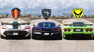 FH5 DRAG RACE  Korenigsegg Jesko Vs Rimac Nevera Vs Mosler MT900 [upl. by Alleyn]