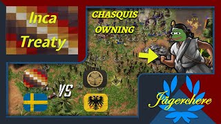 Chasqui Slapping Hatamotos  2v2 Treaty with Inca  AOE III DE [upl. by Ceciley]