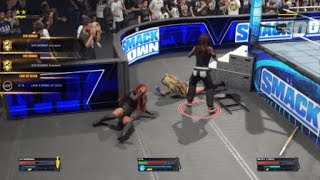 Lita double axe handles two opponents at once WWE2K24 [upl. by Francine712]