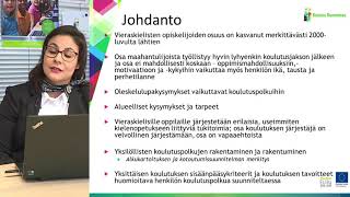 Maahanmuuttajien koulutuspolut webinaari [upl. by Beitch]