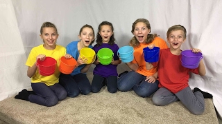 Learn English Colors Rainbow Bucket Surprise Egg with Sign Post Kids [upl. by Ursal]