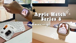 APPLE WATCH SERIES 8 Unboxing Starlight 41mm🍎 [upl. by Aselehc]