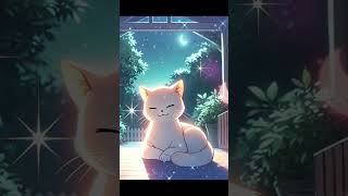 Stargazing Cat ✨ Lofi piano night stars calm [upl. by Luhar79]