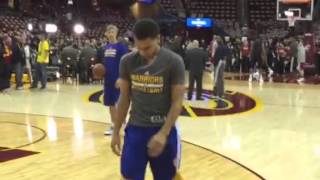 NBA Finals Game 3 Stephen Curry warms up [upl. by Ahsitruc]