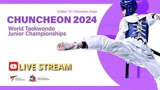 Day 2 Court 1 afternoon session  Chuncheon 2024 World Taekwondo Junior Championships [upl. by Aikyt]