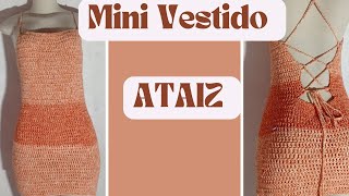 Mini Vestido ATAIZ costa nua tutorial crochet dress por Eva Criativasemprecirculo [upl. by Comyns]