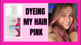 DYEING MY HAIR PINK KERACOLOR CLENDITIONER [upl. by Lower]