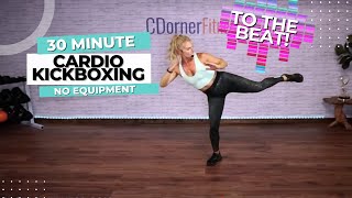 30 Minute Cardio Kickboxing Workout  No Equipment [upl. by Audwen]