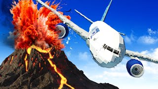 VOLCANO CAUSES PLANE CRASH Stormworks [upl. by Justinn93]