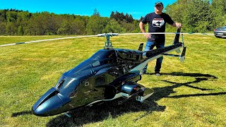 WORLD´S LARGEST RC AIRWOLF BLACK BELL222 ELECTRIC SCALE 135 MODEL HELICOPTER FLIGHT DEMONSTRATION [upl. by Anelyak100]