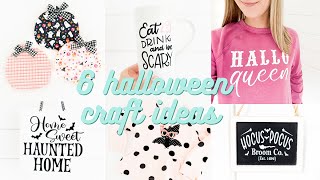 6 Halloween Craft Ideas 2021  Flocked Iron On Sweatshirt Vinyl Wood Sign Applique Sweatshirt [upl. by Abraham]