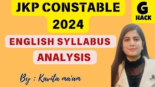 JKP CONSTABLE SYLLABUS  ENGLISH GRAMMAR SYLLABUS JKP CONSTABLE 2024 ENGLISH GRAMMAR BY KAVITA MAM [upl. by Enimajneb]