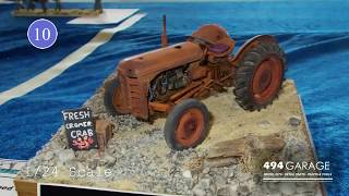 Model Trucks Bikes and Diorama  IPMS Scale Model World 2018 Telford UK 494 Garage [upl. by Atteloiv]